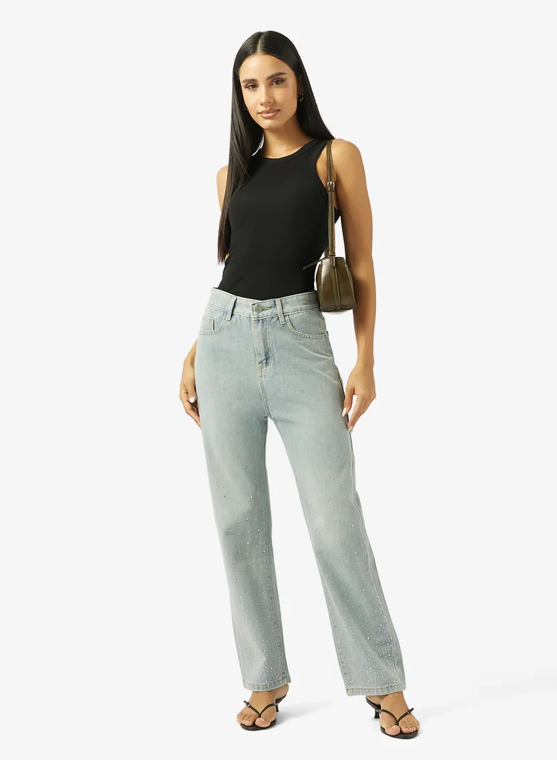 Ginger High Rise Straight Fit Jeans